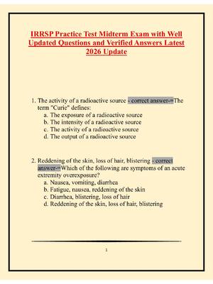 Preview of IRRSP Practice Test Midterm Exam with Well Updated Questions and Verified Answers Latest 2