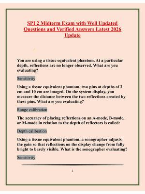 Preview of SPI 2 Midterm Exam with Well Updated Questions and Verified Answers Latest 2026 Update