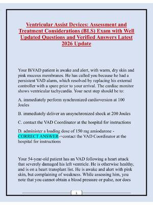 Preview of Ventricular Assist Devices: Assessment and  Treatment Considerations (BLS) Exam with Well