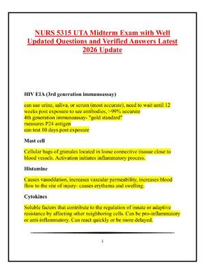 Preview of NURS 5315 UTA Midterm Exam with Well Updated Questions and Verified Answers Latest 2026 Up