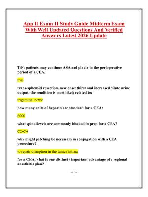 Preview image for App II Exam II Study Guide Midterm Exam With Well Updated Questions And Verified Answers Latest 2026 Update