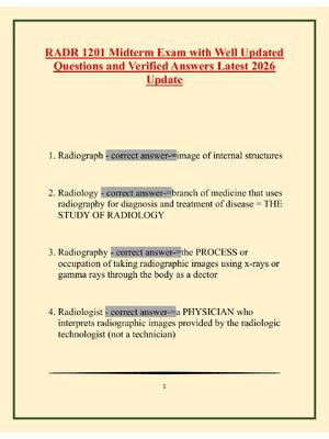 Preview image for RADR 1201 Midterm Exam with Well Updated Questions and Verified Answers Latest 2026 Update
