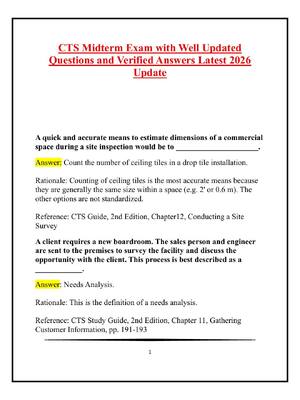 Preview of CTS Midterm Exam with Well Updated Questions and Verified Answers Latest 2026 Update