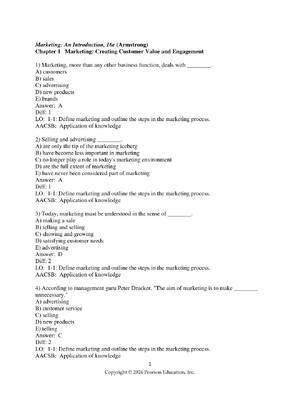 Preview of Test Bank for Marketing: An Introduction, 16th Edition Gary Armstrong