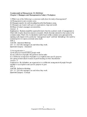 Preview of Test Bank for Fundamentals of Management, Global 11th Edition by Stephen P. Robbins