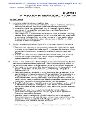 Preview of Solutions Manual For International Accounting, 6th Edition By Timothy Doupnik, Mark Finn,