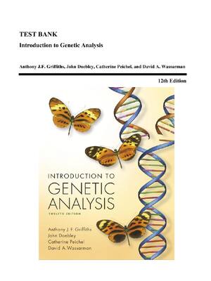 Preview of Test Bank For Introduction to Genetic Analysis 12th Edition By Anthony Griffiths, John Doe