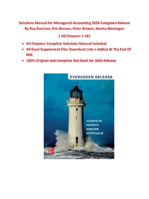 Preview of Managerial Accounting 2026 Release By Ray Garrison, Eric Noreen, Peter Brewer, Norma Monta