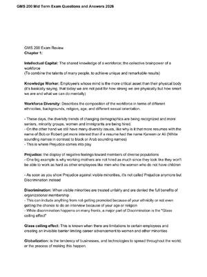 Preview of GMS 200 Mid Term Exam Questions and Verified Answers 2026 Rated A+