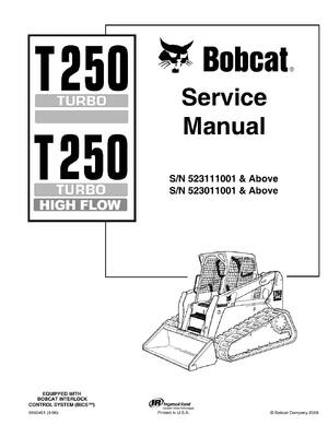 Preview of BOBCAT T250 COMPACT TRACK LOADER SERVICE REPAIR SHOP MANUAL