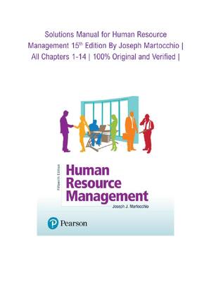 Preview of Solutions Manual For Human Resource Management 15th edition Joseph Martocchio