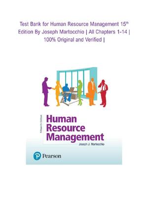 Preview of Test Bank For Human Resource Management 15th edition Joseph Martocchio