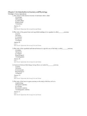 Preview of Fundamentals of Anatomy and Physiology 11th Edition Test Bank