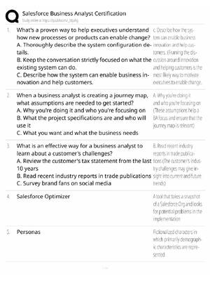 Preview of Salesforce Business Analyst Certification / Score 100% / 2026 Update