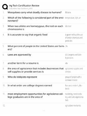 Preview of Ag Tech Certification Review / Score 100% / 2026 Update