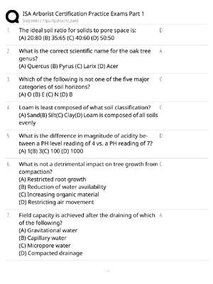 Preview of ISA Arborist Certification Practice Exams Part 1 / Score 100% / 2026 Update