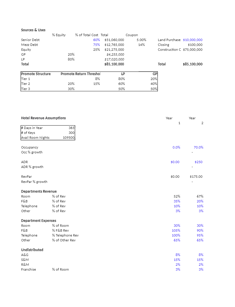 Cornell UniversityHADM 4205Hotel Acquisition Private Equity Modeling Test - Assumptions.xlsx preview image