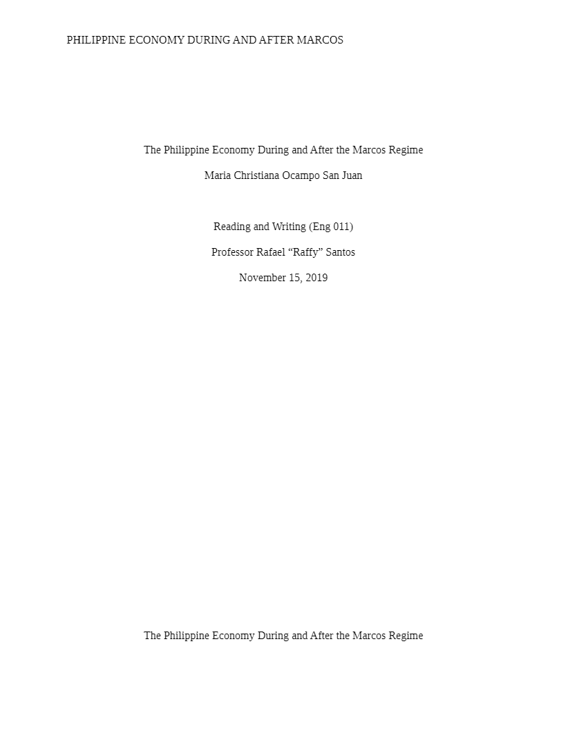 University of Asia and the Pacific, Ortigas Center, Pasig City - CAS ART102AResearch_Paper_-_The_Philippine_Economy_Duri... preview image
