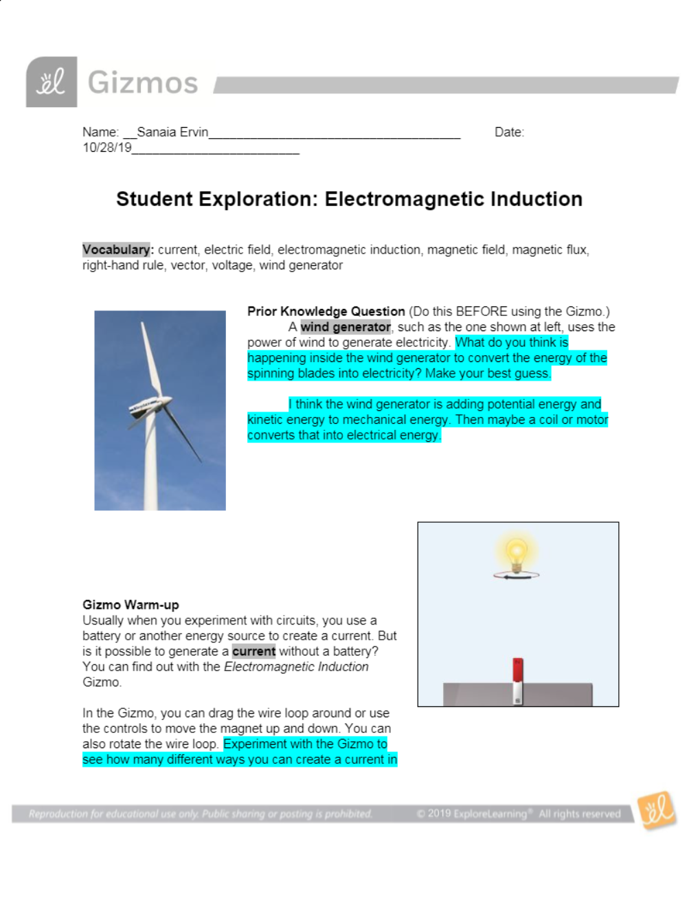 Collins Hill High SchoolSCIENCE PHYSICSSanaia Ervin