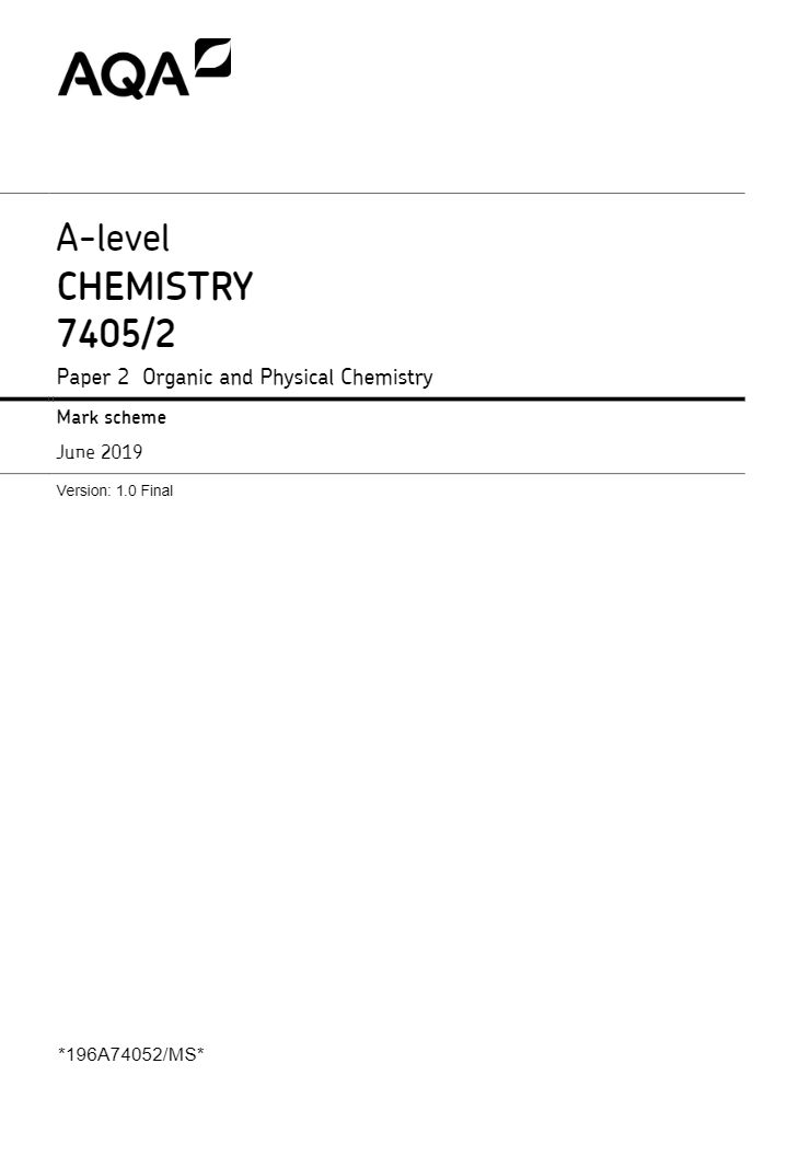 University of California, Berkeley    PAPER 2    AQA-7405_2-W-MS-Jun19 preview image