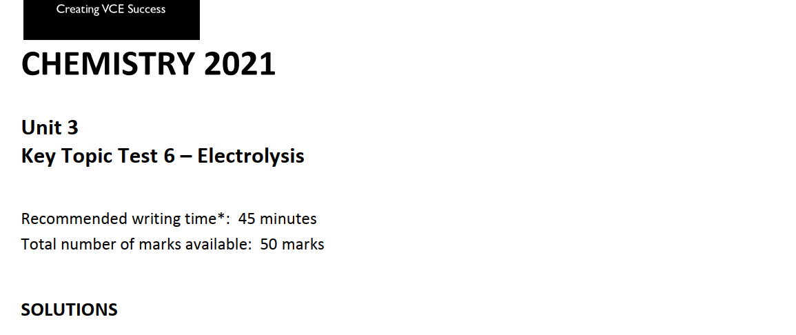 Haileybury and Imperial Service CollegeCHEM 2021Chemistry 2021 Unit 3 KTT 7 - Solution Book preview image