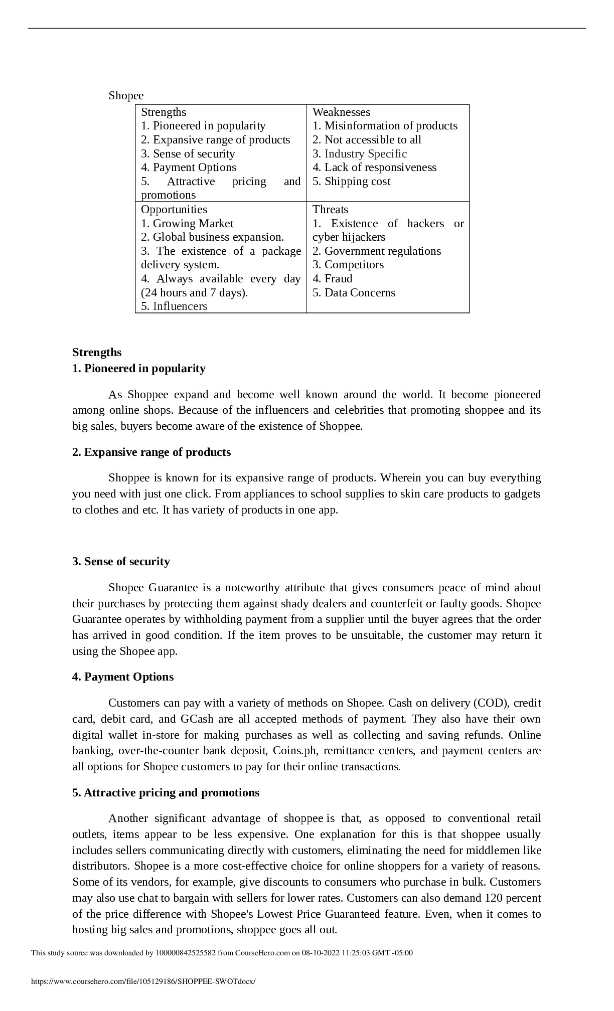 New Era University, PampangaHRDMHRDM NULSHOPPEE SWOT.docx - Shopee ...
