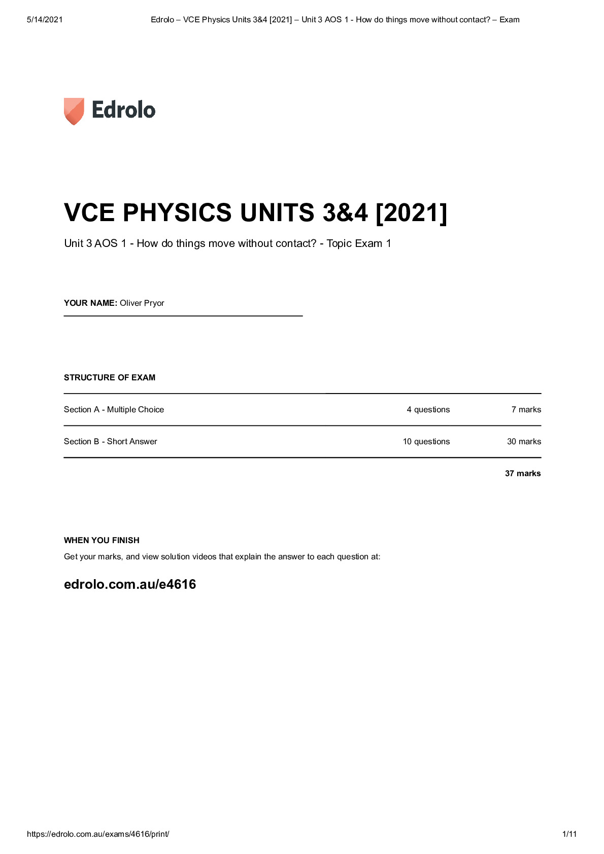Edrolo_____VCE_Physics_Units_3_4__2021______Unit_3_AOS_1___How_do_things_move_without_contact______Exam.pd