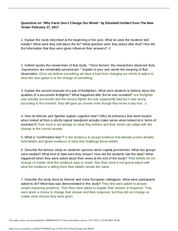 Questions on “Why Facts Don’t Change Our Minds” by Elizabeth Kolbert