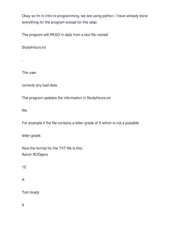 Okay so Im in intro to programming