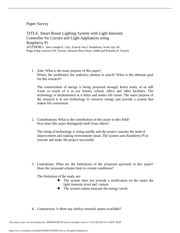 Paper Survey Layout Examples PAPER-Survey-Template Godala.Jose Rizal University MATH C604