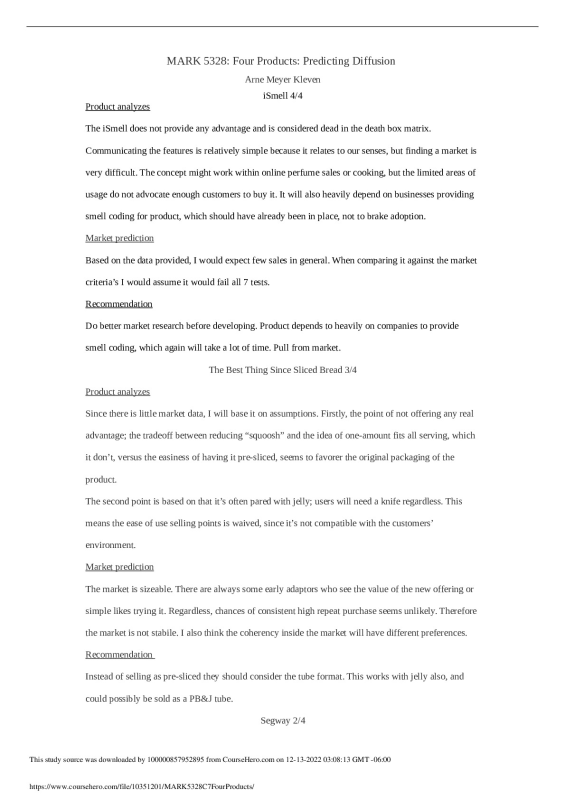 MARK5328.C7.FourProducts Oslo University College ECON 101 preview image
