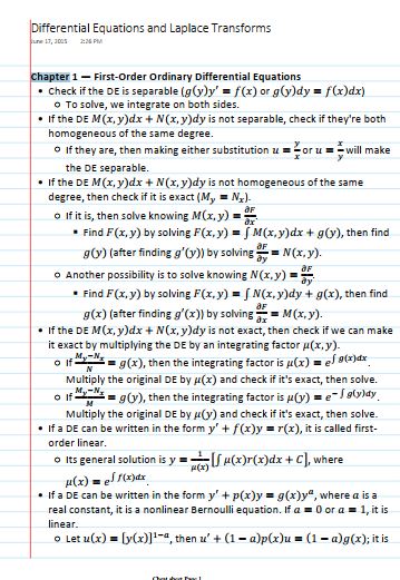 MAT mat 2384. Differential Equations and Laplace Transforms EXam ...