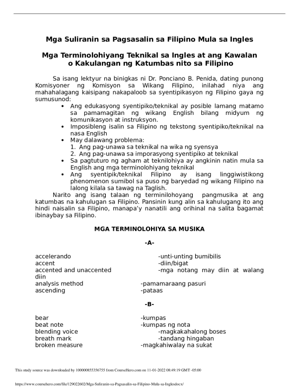 Mga Suliranin sa Pagsasalin sa Filipino Mula sa Ingles.docx Helpful