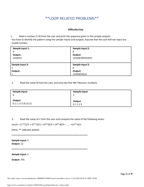 BRAC University CSE 110 **LOOP RELATED PROBLEMS**