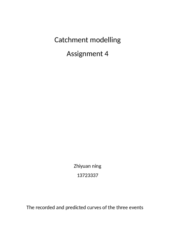 catchment modelling 4.docx University of Technology Sydney ENGINEERIN 49255 preview image
