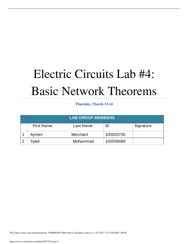 University of Ontario Institute of Technology ELEE 2790U Electric ...