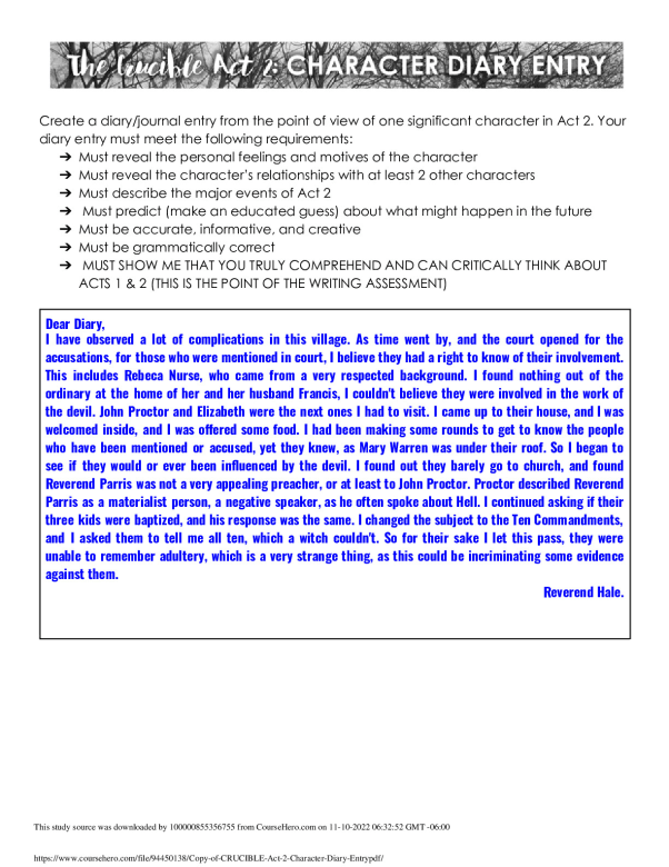 Copy Of CRUCIBLE Act 2 Character Diary Entry College Park High ENGLISH IV copy-of-crucible-act-2-character-diary-entry-college-park-high-english-iv