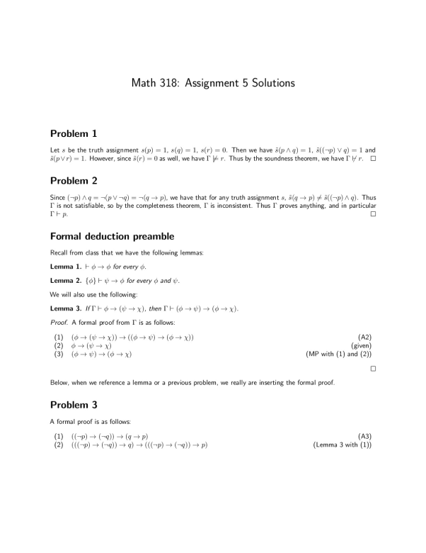 solutions5.2016. McGill University MATH 318 preview image
