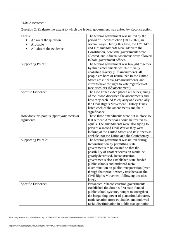 Flvs english 3322 apushpoliticalreconstruction 04 04 assessment