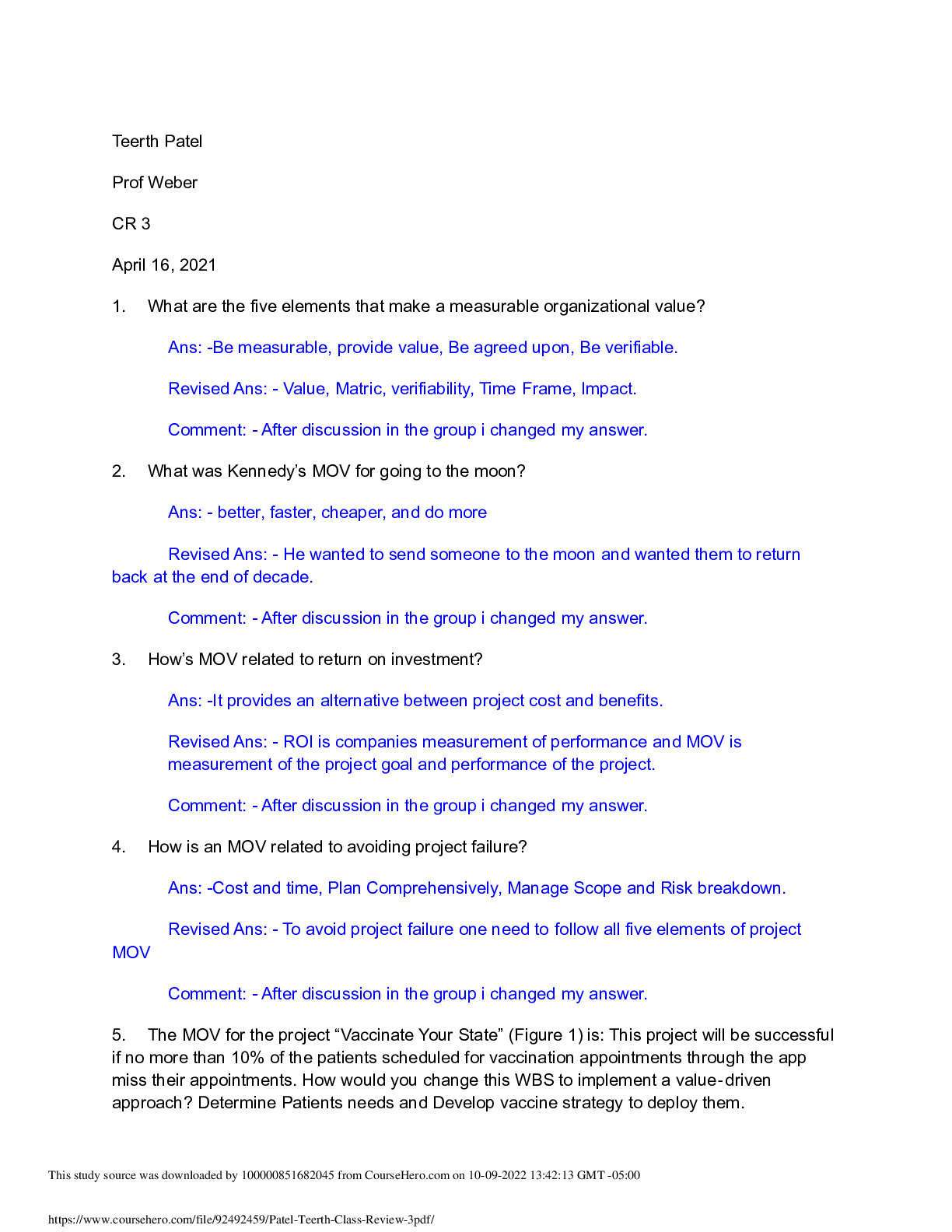Patel, Teerth Class Review 3. preview image