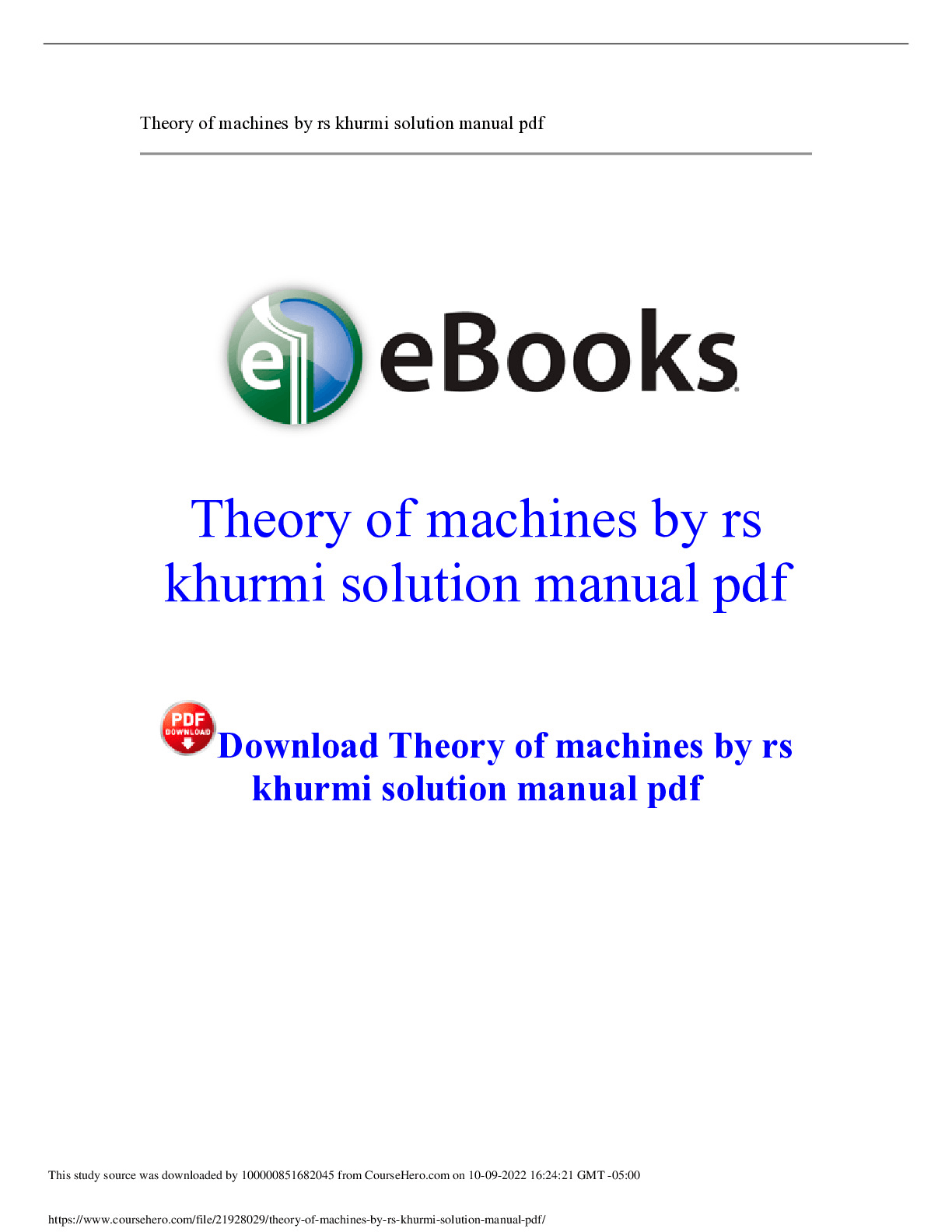 Mechanical mee205 theory of machines by rs khurmi solution manual