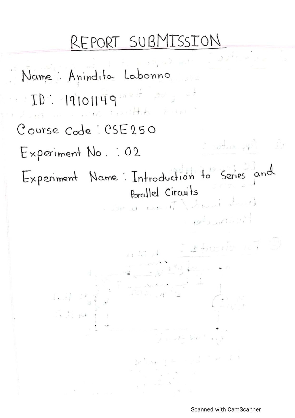 BRAC University CSE 250 Circuits 250 lab report