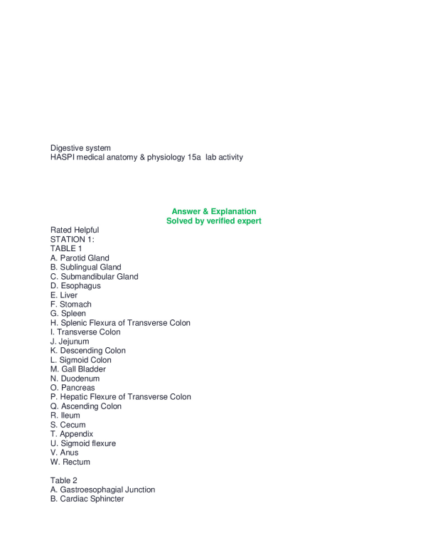 Anatomy Digestive system HASPI medical anatomy & physiology 15a lab