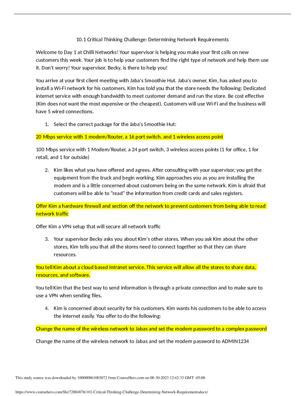 10.1 critical thinking challenge determining network requirements