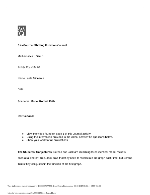 6.4.4Journal:Shifting FunctionsJournal preview image