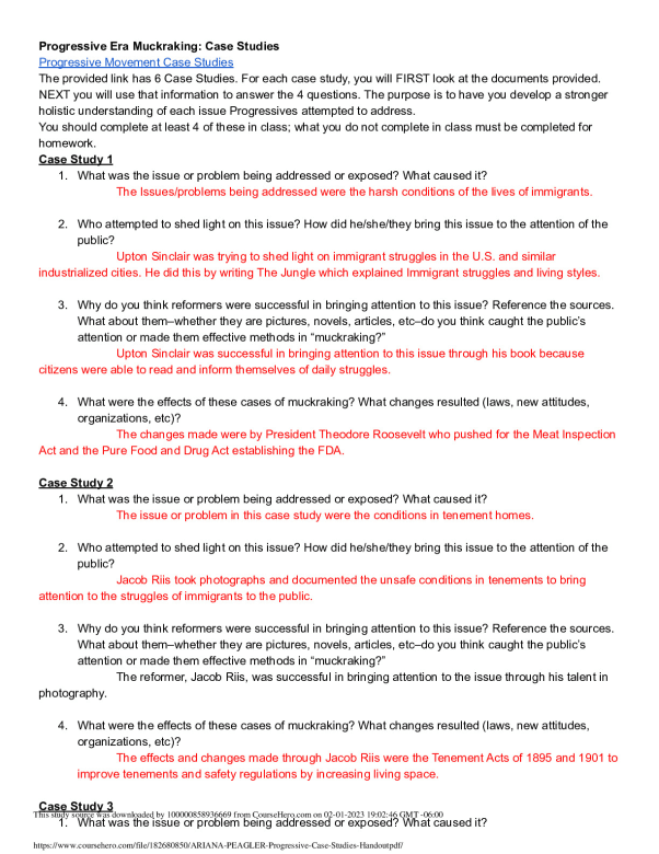 ARIANA PEAGLER - Progressive Case Studies Handout Hoover High School ...