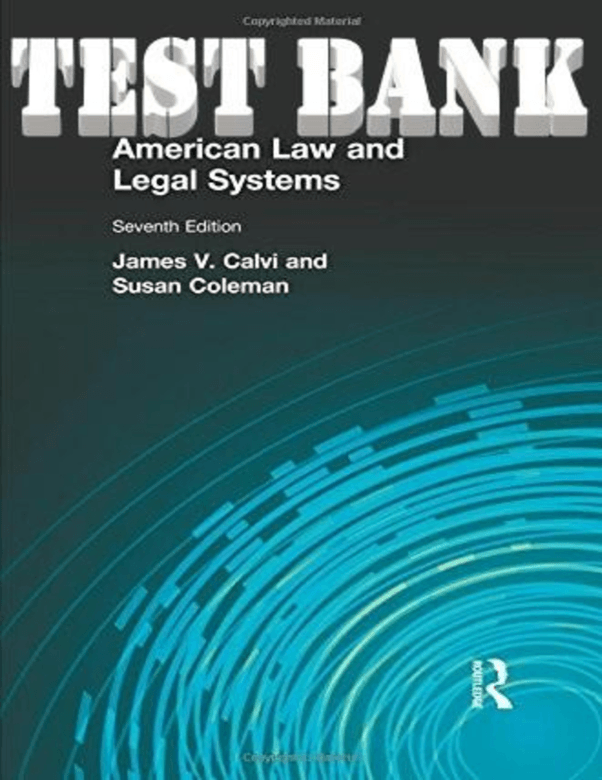 TB for American Law and Legal Systems, 7e by James