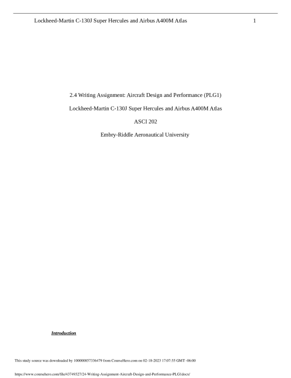 Embry-Riddle Aeronautical University ASCI 202 2.4 Writing Assignment ...