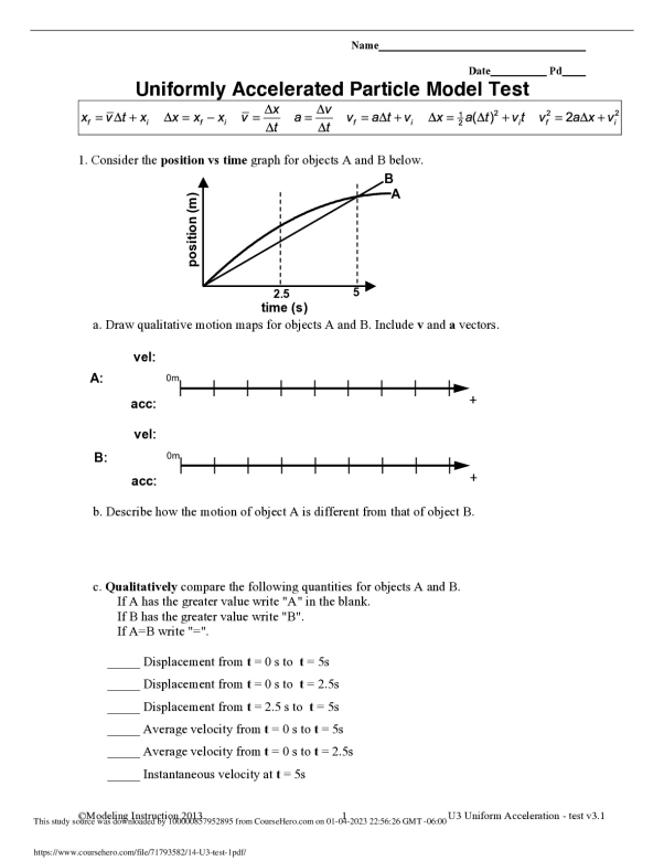 14_U3 test-1 High School Summer Program PHYSICS 101 preview image