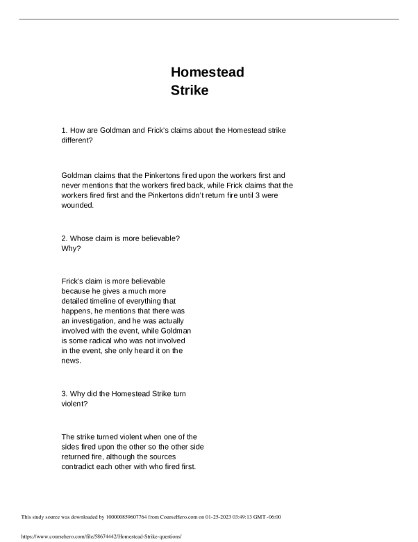 Homestead_Strike__questions